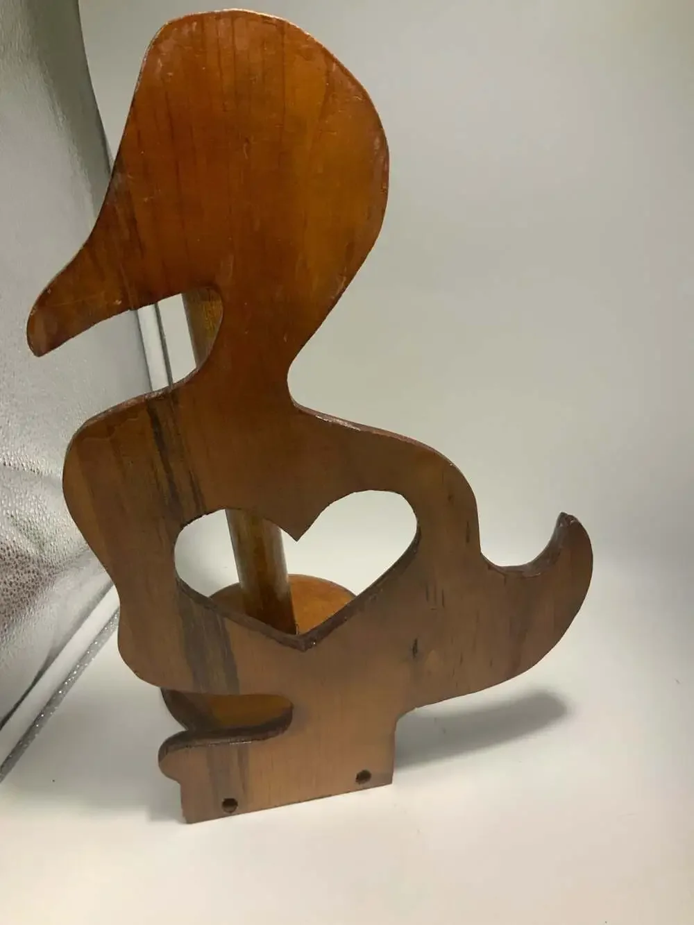 Vintage Hand Crafted Wooden Duck Paper Towel Holder Country Rustic
